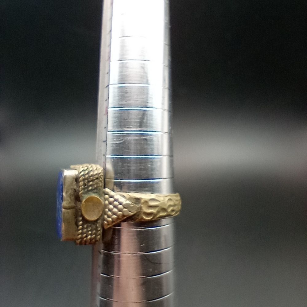 Caveman handcrafted lapis and sterling silver ring size 8 R252 - Picture 8 of 8
